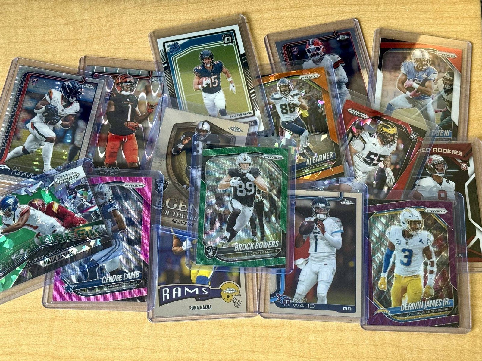 Close-up of Kordell sports card inventory